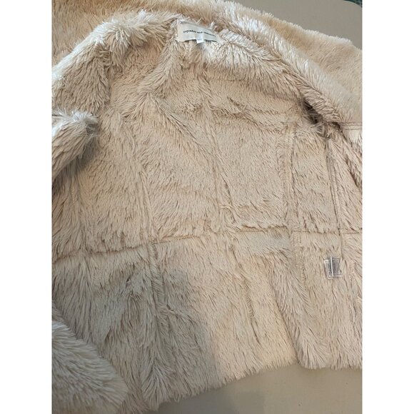 Cupcakes & Cashmere Faux Suede & Fur Beige Vest Asymmetrical Hem Medium - Picture 3 of 12